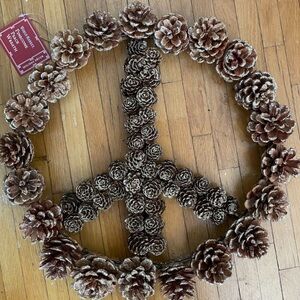 World Market Holiday Glitter Pinecone Wreath